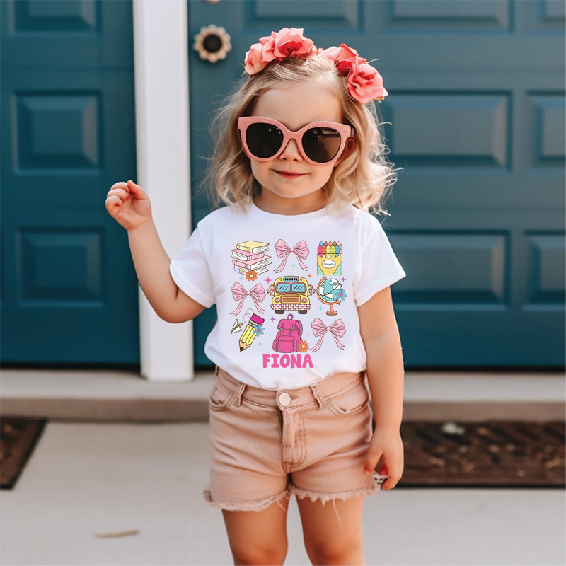 Personalized Girls Back To School Name T-Shirt| Cloth1481