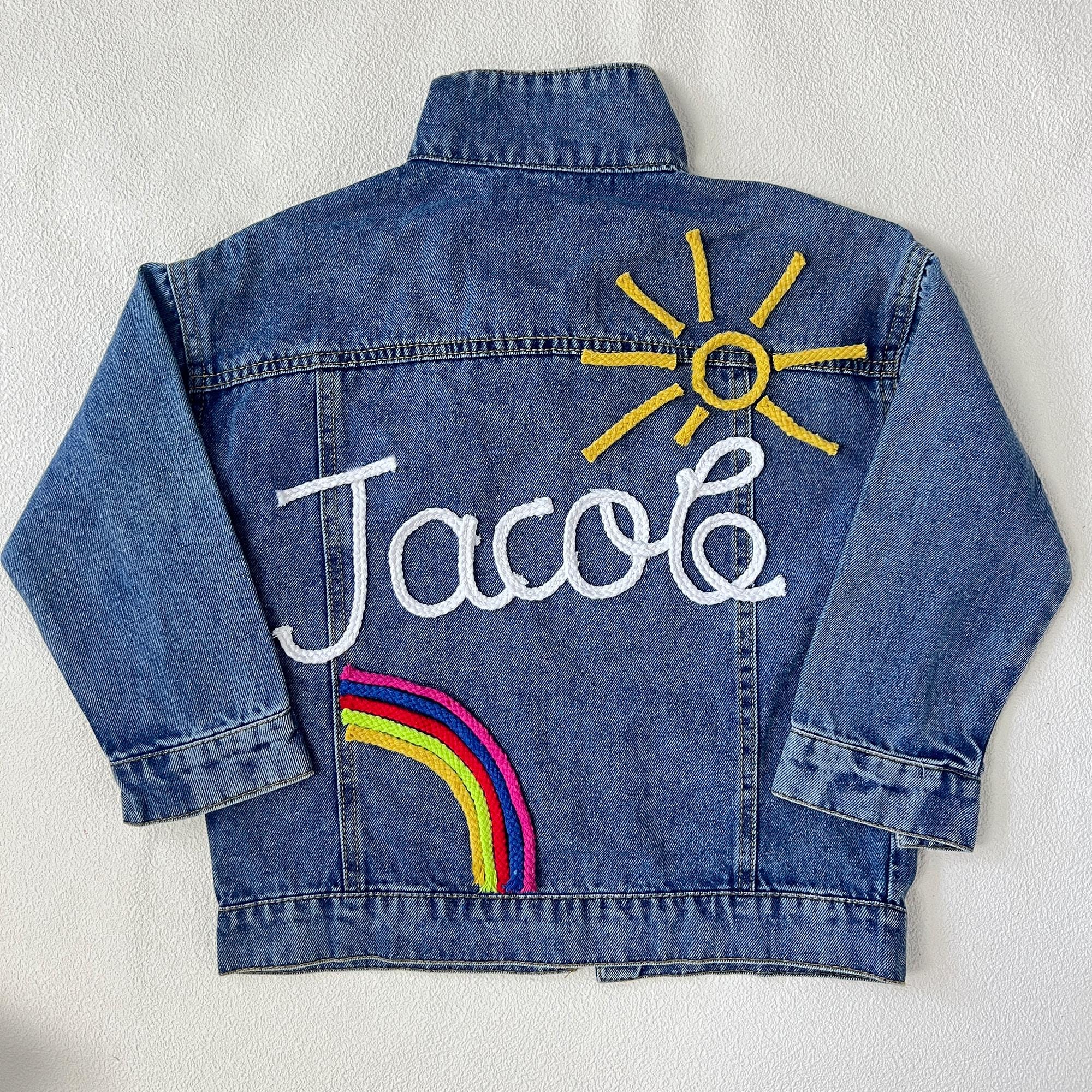 Personalized Kid Hand Knitted Denim Jacket| Cloth217
