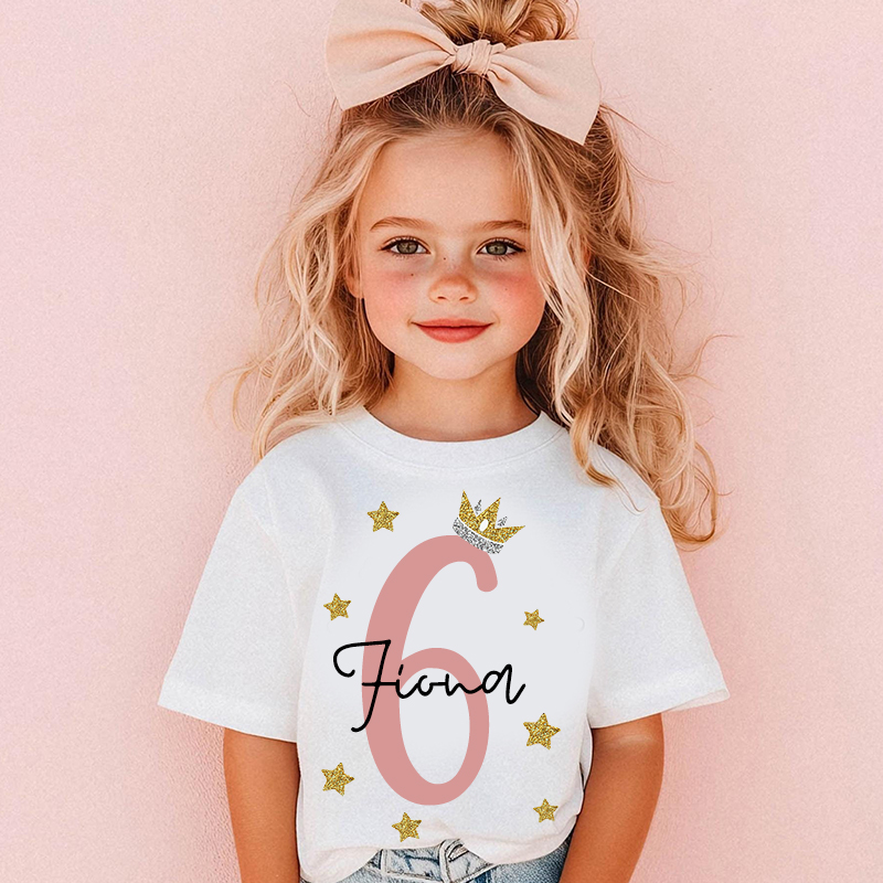 Personalized Girl Birthday Princess Theme T-Shirt| Cloth1449