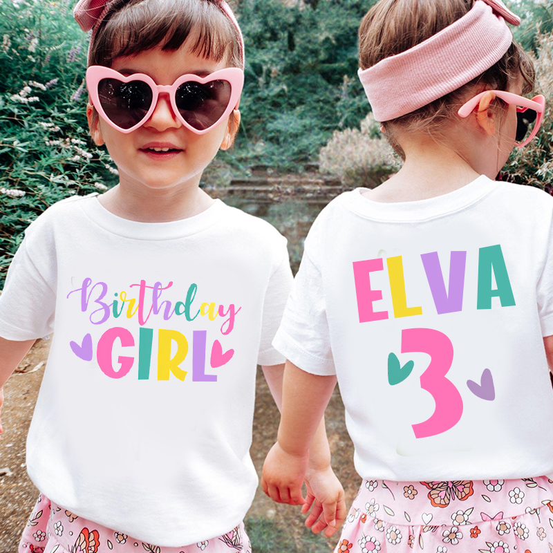 Personalized Girl Colorful Birthday T-Shirt| Cloth1473