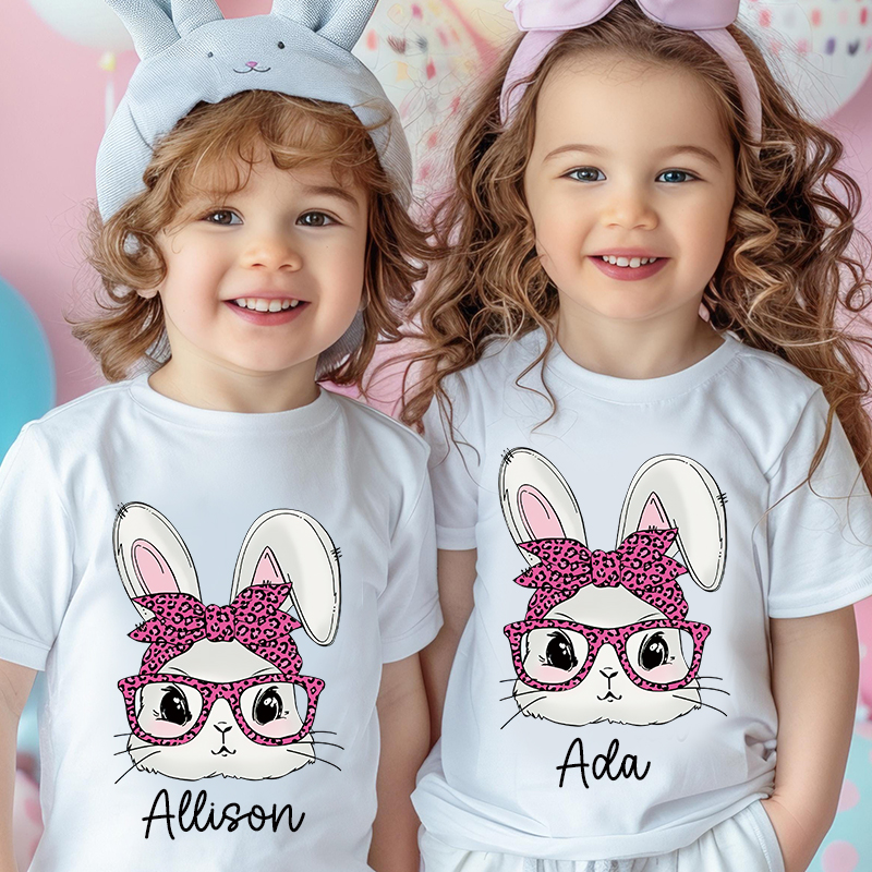 Personalized Kids Bunny Summer T-Shirt| Cloth1419