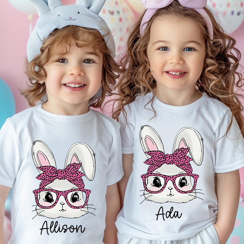 Personalized Kids Bunny Summer T-Shirt| Cloth1419