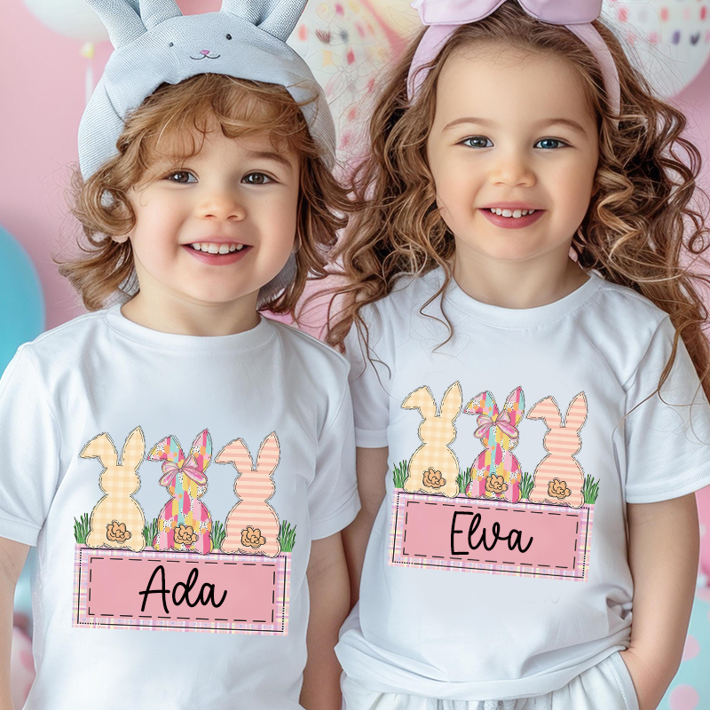 Personalized Kids Bunny Summer T-Shirt| Cloth1420