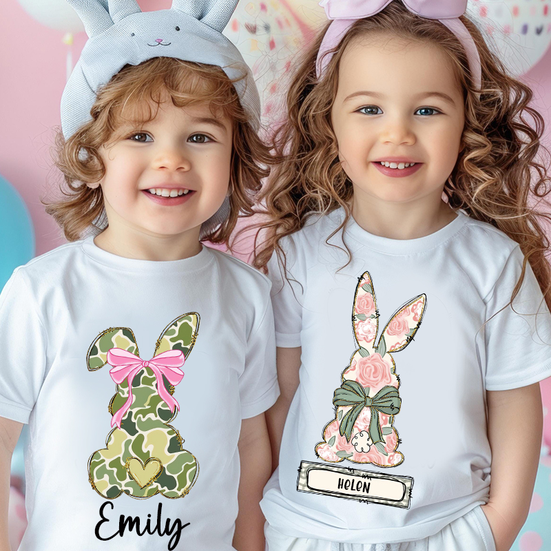 Personalized Kids Bunny Summer T-Shirt| Cloth1417