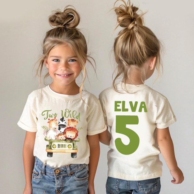 Personalized Kid Safari Birthday Cozy T-Shirt| Cloth1446