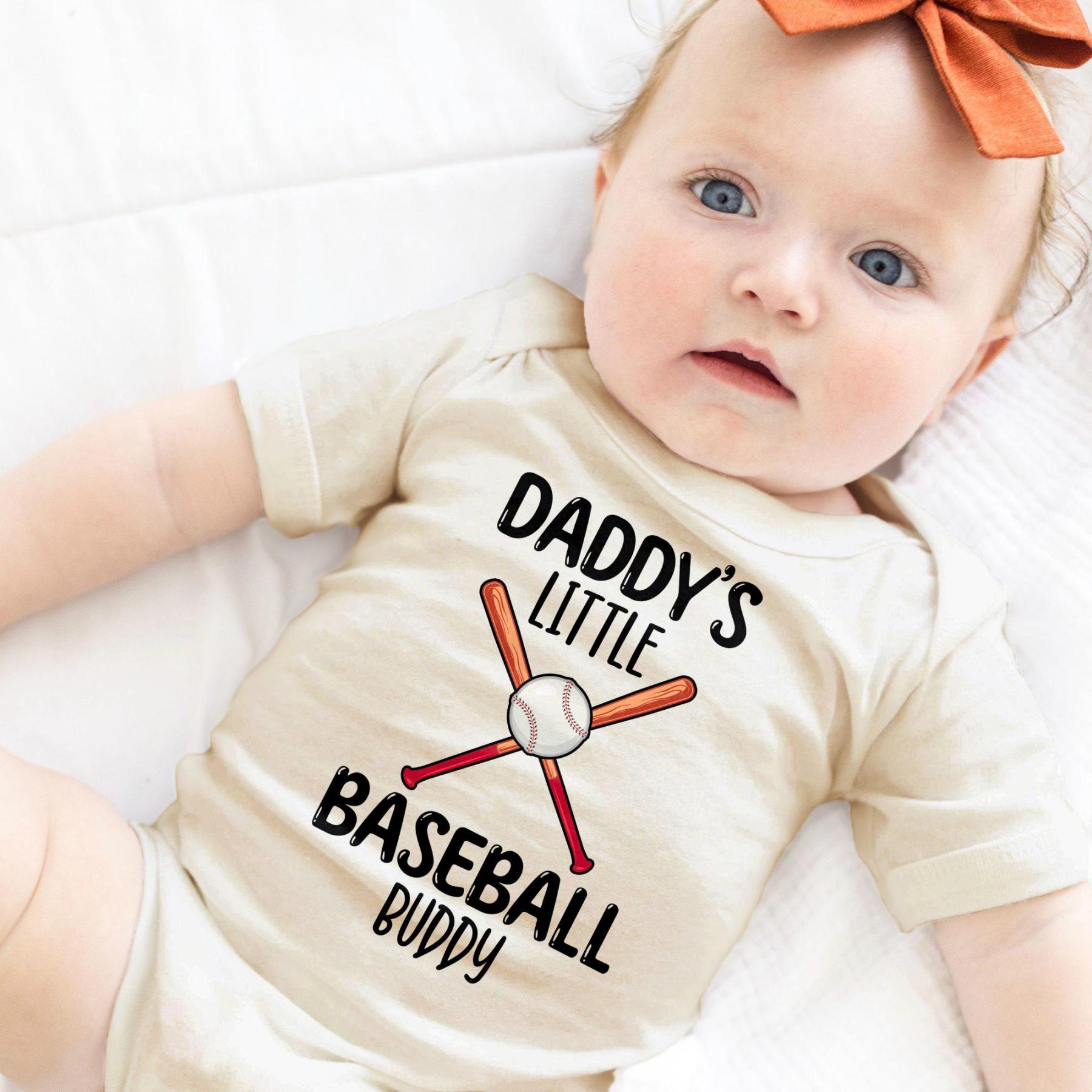 Personalized Daddy's Little Baseball Buddy Cozy Onesie| BBcloth2206