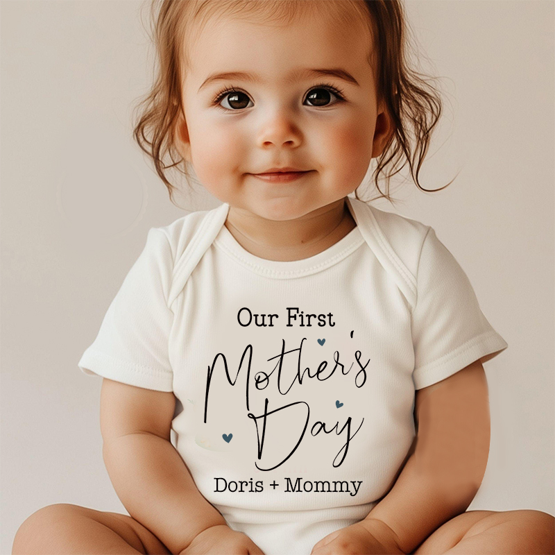 Personalized Our First Mother's Day Baby Cozy Onesie| BBcloth2211