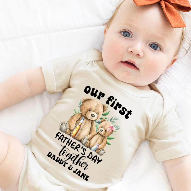 Personalized Happy First Father's Day Cozy Onesie| BBcloth2223