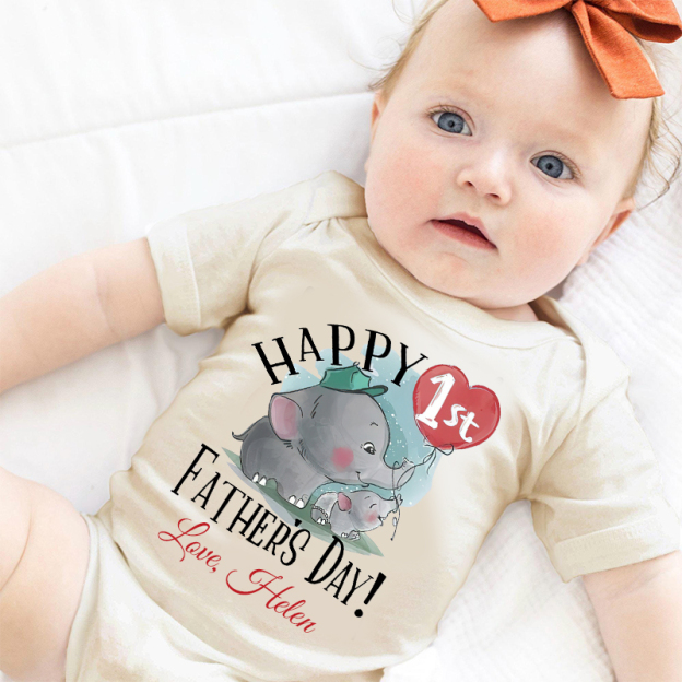 Personalized Happy First Father's Day Cozy Onesie| BBcloth2225