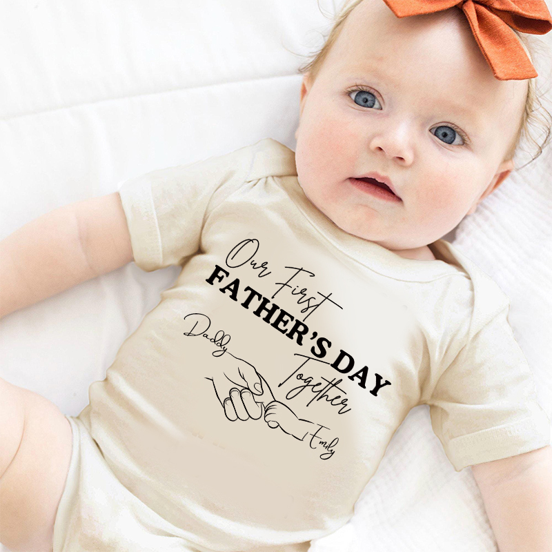 Personalized Happy First Father's Day Cozy Onesie| BBcloth2226