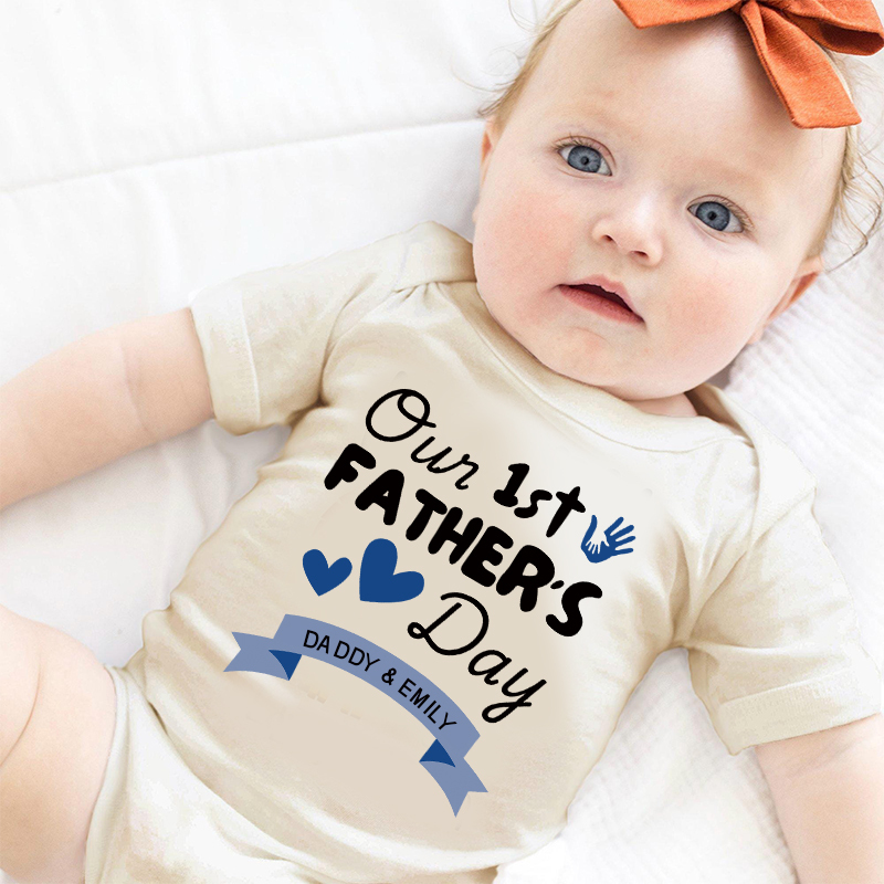 Personalized Happy First Father's Day Cozy Onesie| BBcloth2227