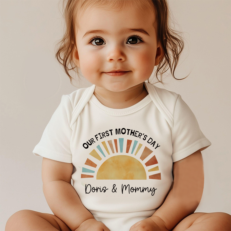 Personalized First Mother's Day Baby Cozy Onesie| BBcloth2212