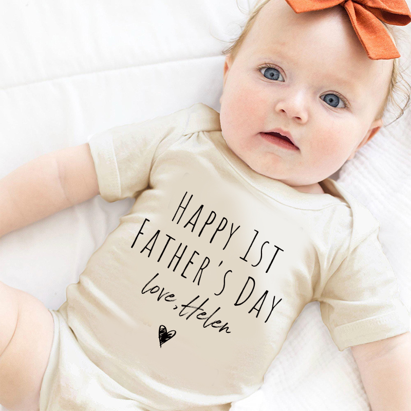 Personalized Happy First Father's Day Baby Cozy Onesie| BBcloth2231