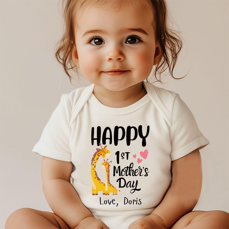 Personalized Happy 1st Mother’s Day Baby Cozy Onesie| BBcloth2214