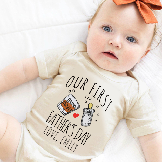 Personalized Our First Father's Day Cozy Onesie| BBcloth2220