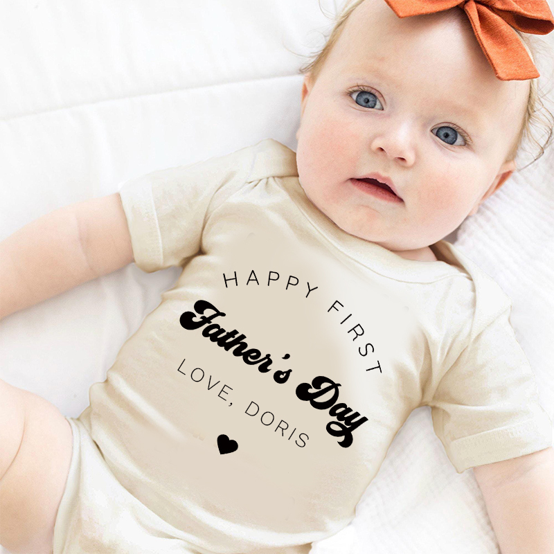 Personalized Happy First Father's Day Cozy Onesie| BBcloth2219