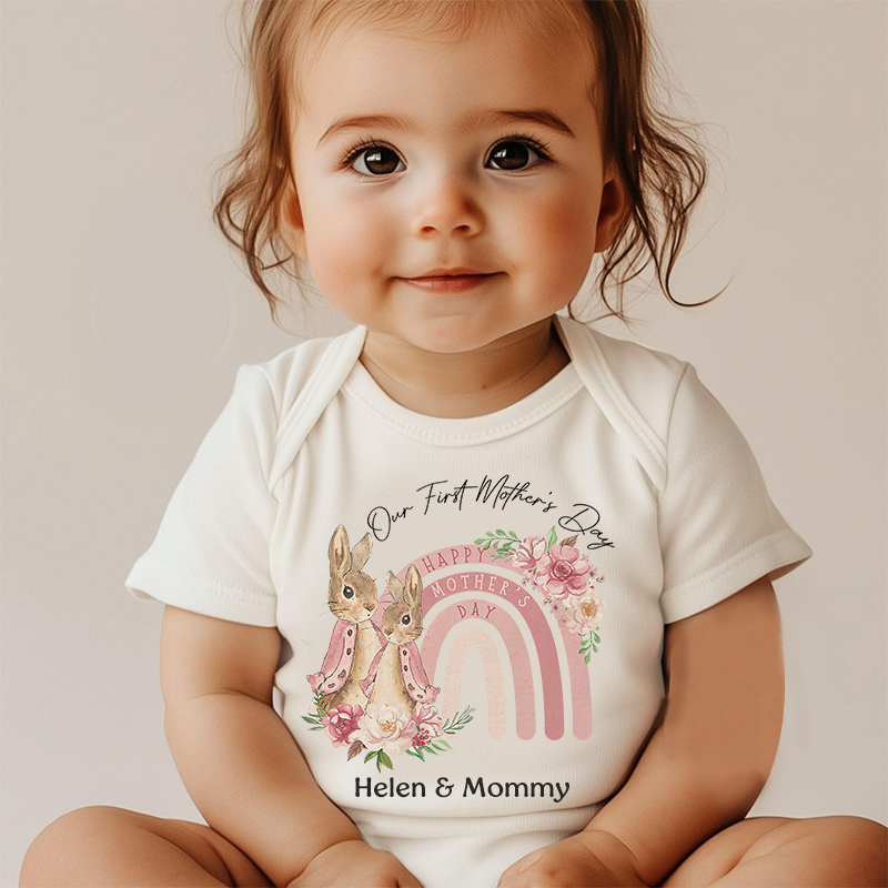 Personalized Baby First Mother's Day Cozy Onesie| BBcloth2210