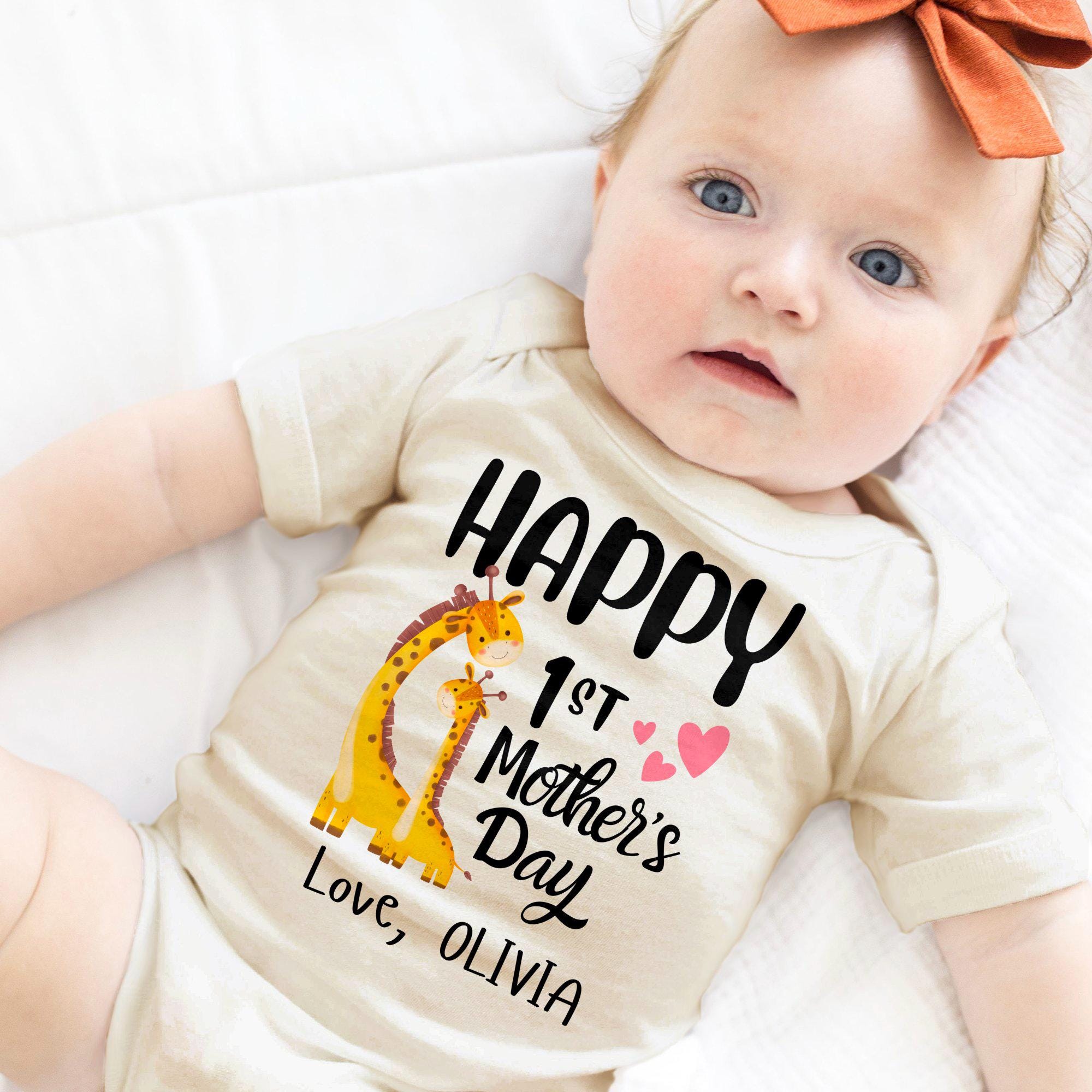 Personalized Happy 1st Mother’s Day Baby Cozy Onesie| BBcloth2214