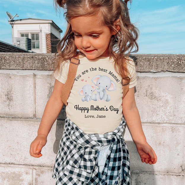 Personalized Mother’s Day  Girl Cute Elephant T-Shirt| Cloth1440
