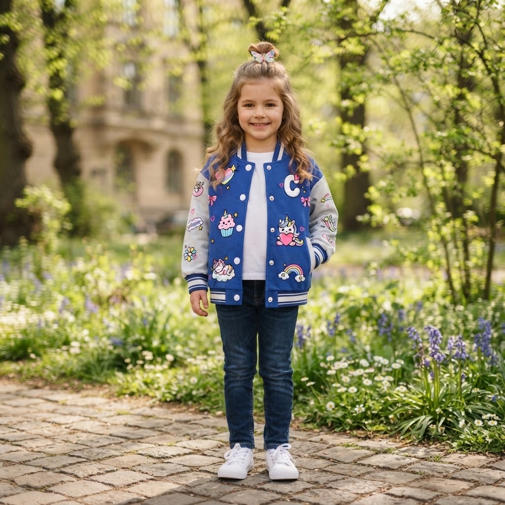Personalized Kids Unicorn Varsity Jacket | Cloth290