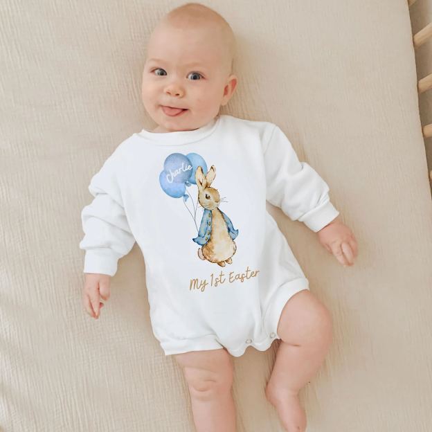 Personalized Baby's First Rabbit Sweatshirt Romper| BBcloth8202