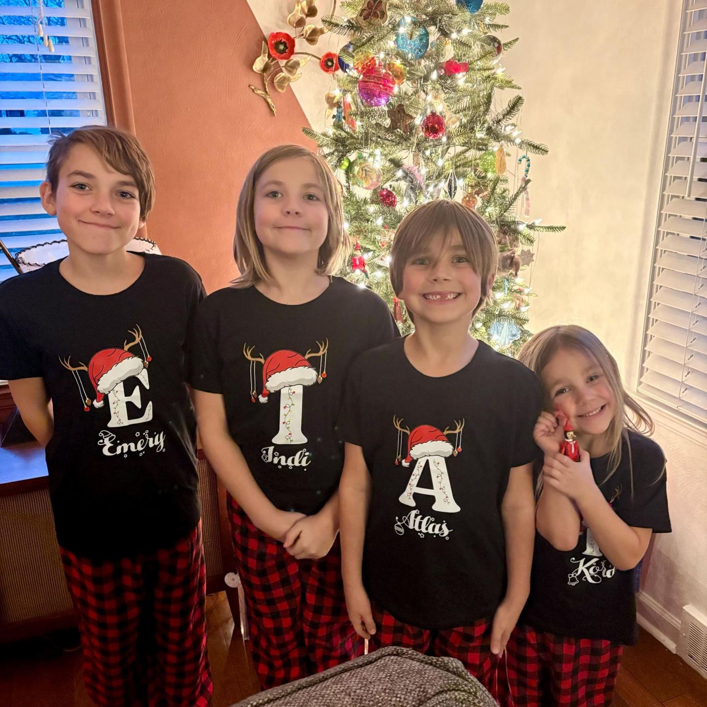 Personalized Family Christmas Monogrammed Name T-Shirt| Match04