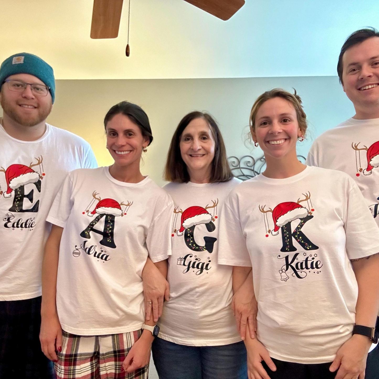 Personalized Family Christmas Monogrammed Name T-Shirt| Match04