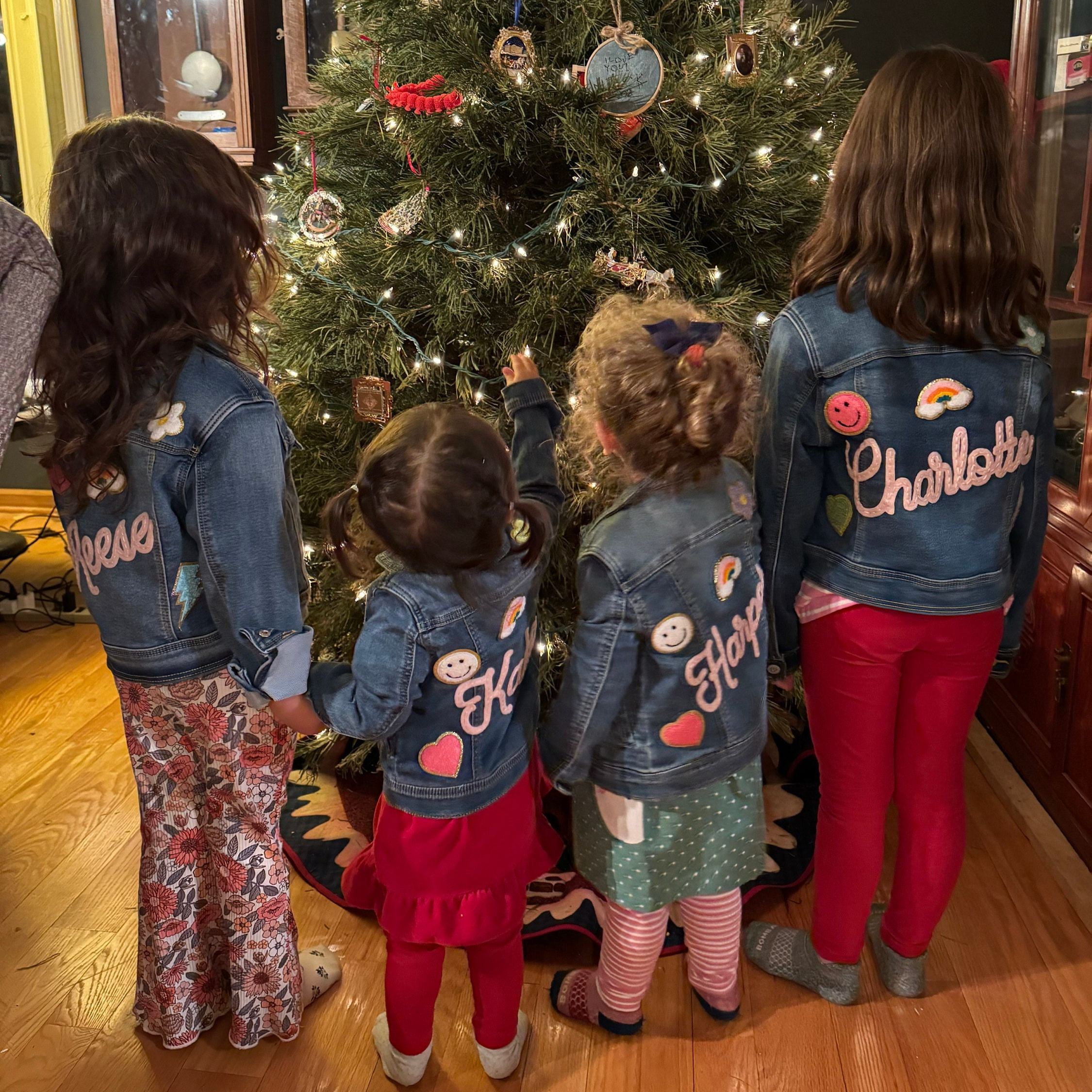 Personalized Hand-Embroidered Kid Denim Jacket| Cloth258