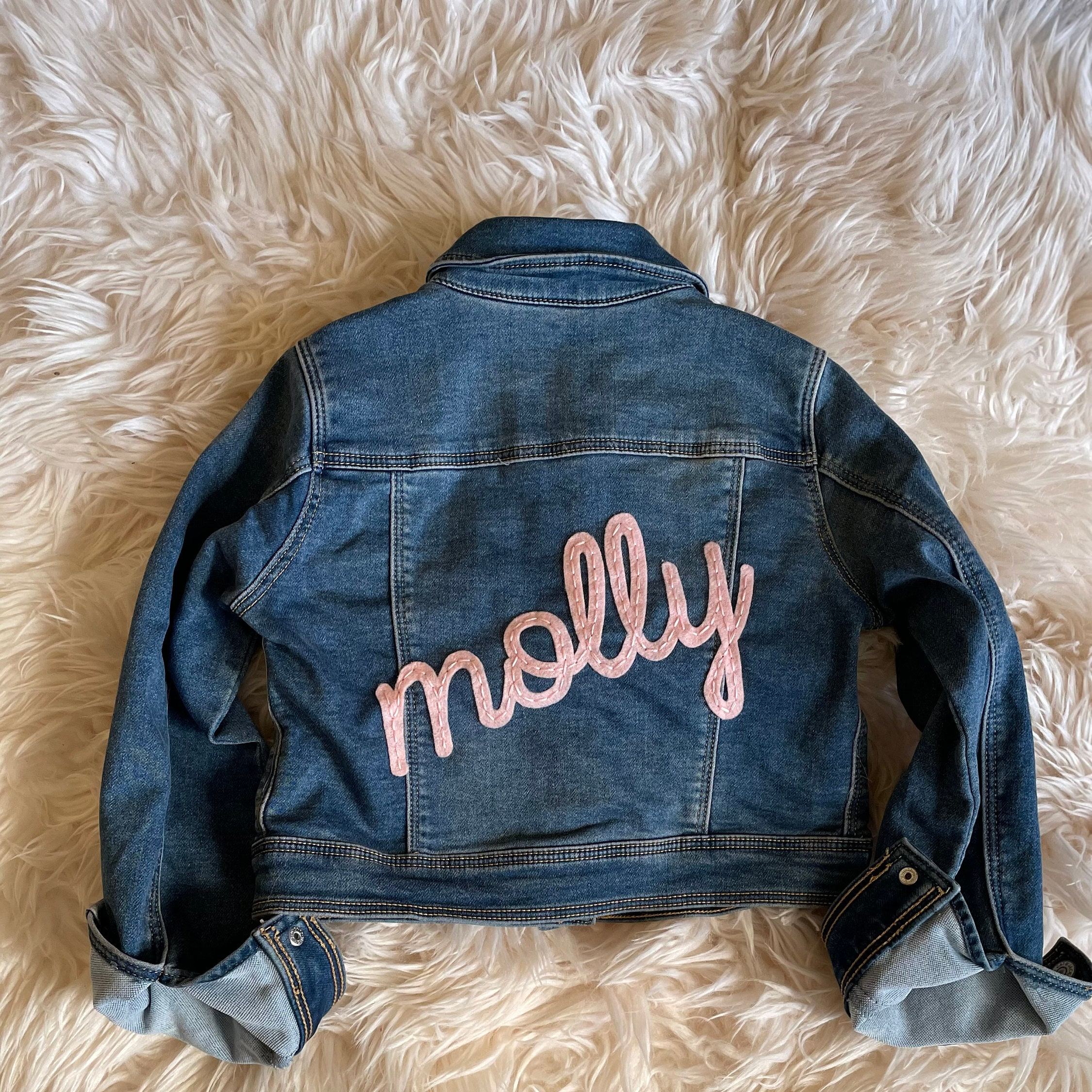 Personalized Hand-Embroidered Kid Denim Jacket| Cloth258
