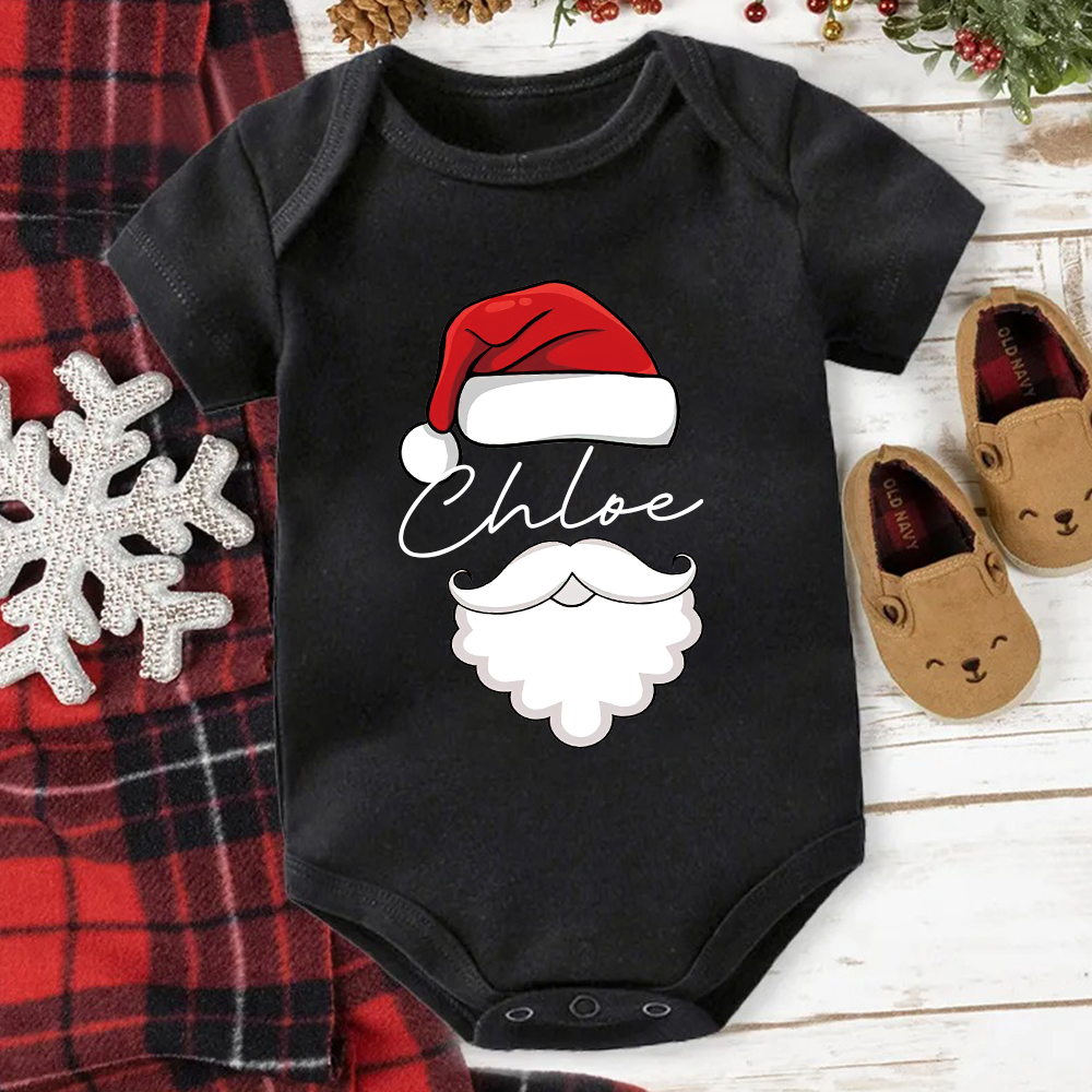 Personalized Family Christmas Santa's Hat Name T-Shirt| Match0425