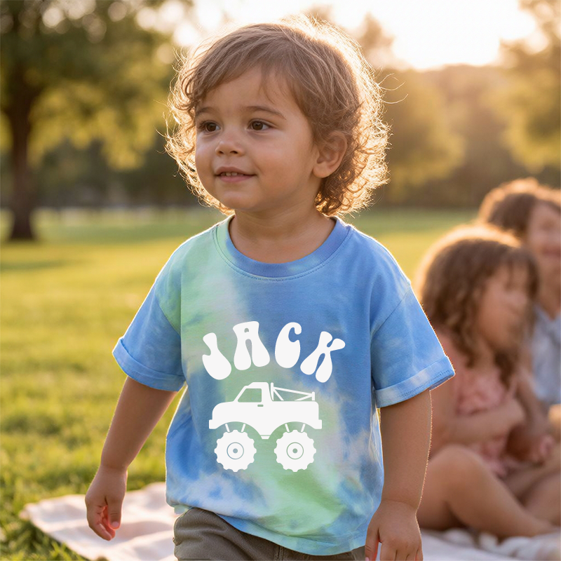 Personalized Kid Tie Dye Short Sleeve Tee| Cloth28402
