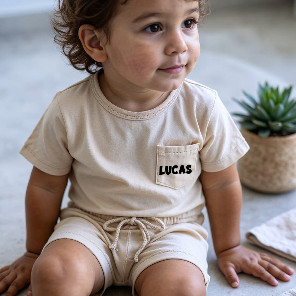 Personalized Kid Casual Top and Shorts Set| BBcloth143