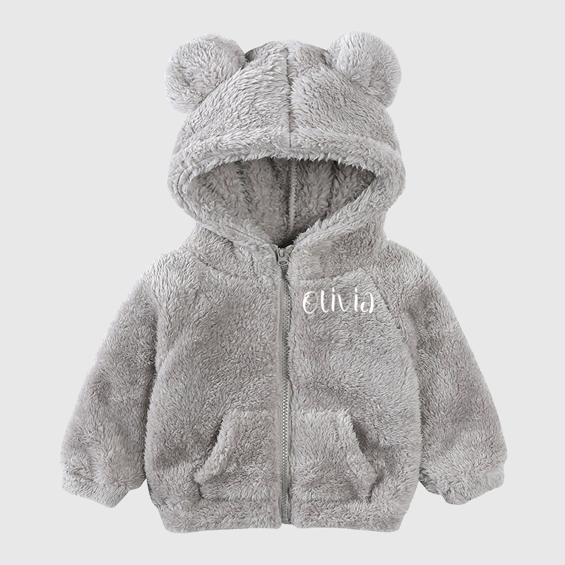 Personalized Kids Bear Embroidered Jacket| Cloth91