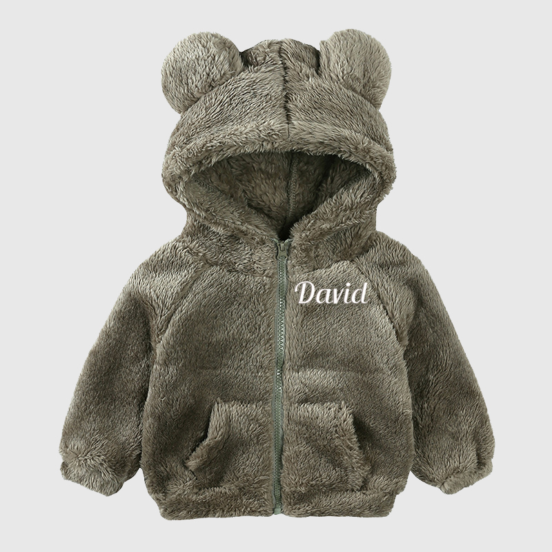 Personalized Kids Bear Embroidered Jacket| Cloth91