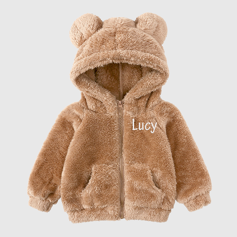 Personalized Kids Bear Embroidered Jacket| Cloth91
