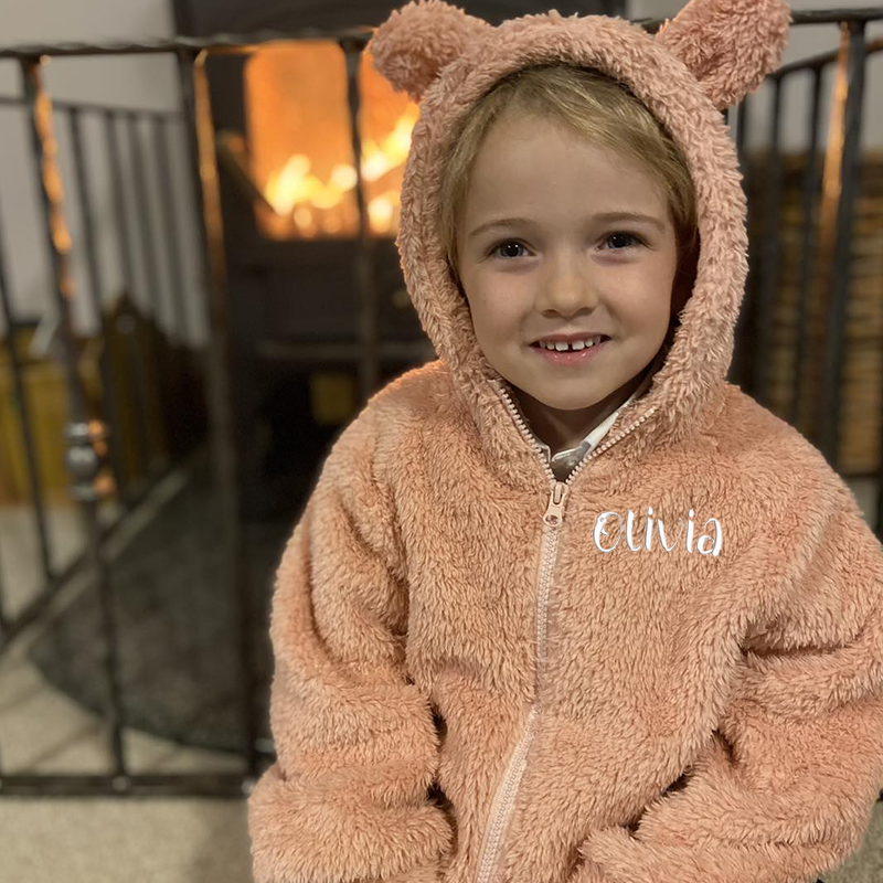 Personalized Kids Bear Embroidered Jacket| Cloth91