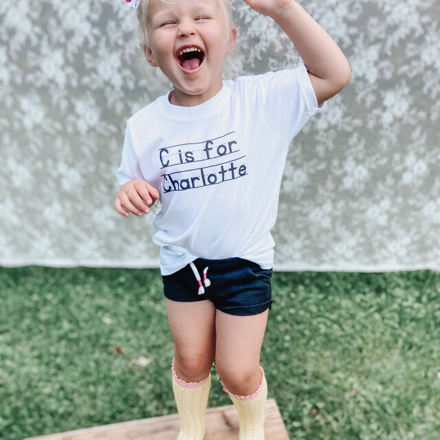 Personalized Kids Back To School Alphabet Name T-Shirt| Cloth1902