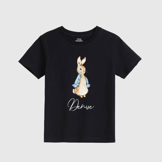 Personalized Kids Blue & Pink Rabbit T-Shirt| Cloth122