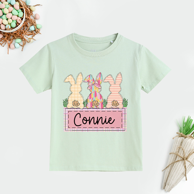 Personalized Kids Bunny Summer T-Shirt| Cloth1420