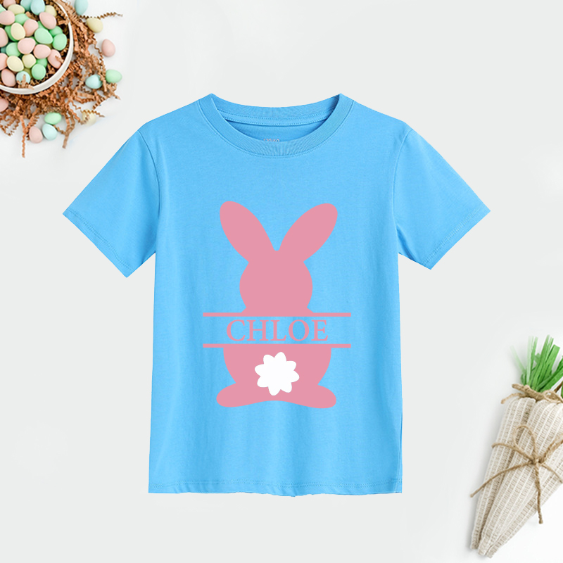 Personalized Kids Bunny Summer T-Shirt| Cloth1410