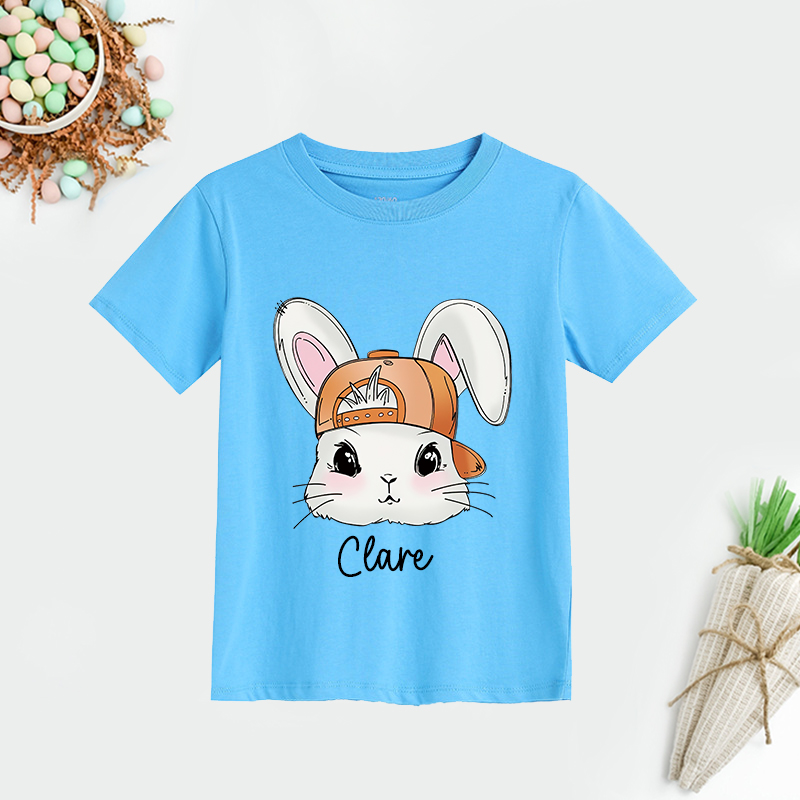 Personalized Kids Bunny Summer T-Shirt| Cloth1419