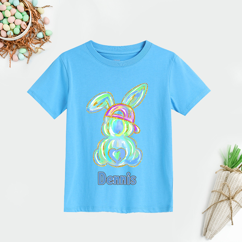 Personalized Kids Bunny Summer T-Shirt| Cloth1411
