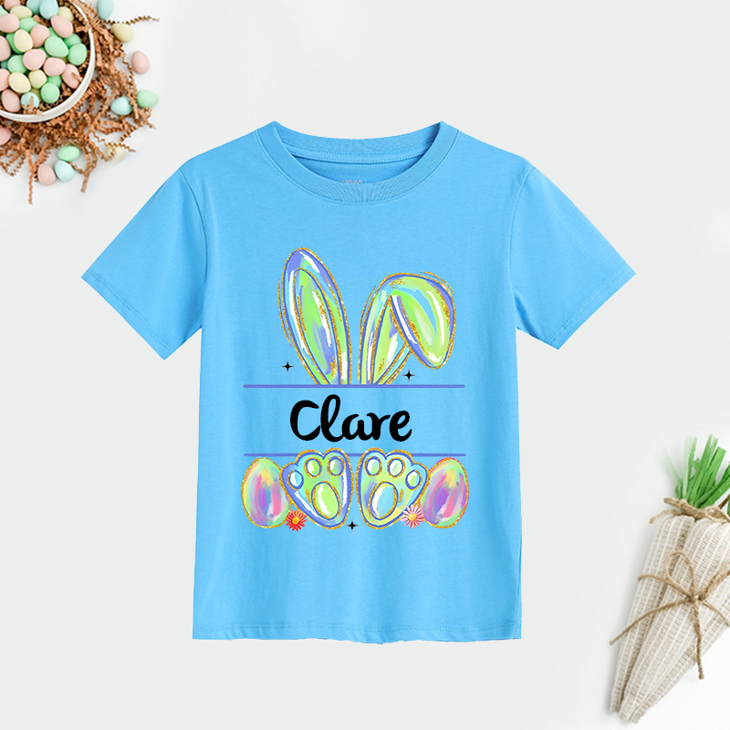 Personalized Kids Bunny Summer T-Shirt| Cloth1413