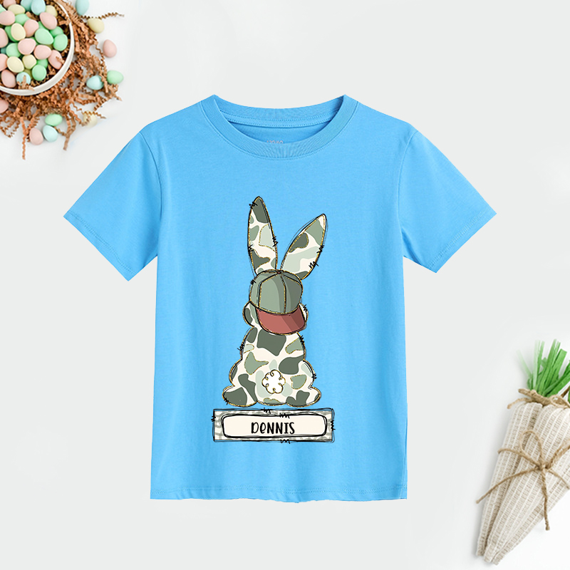 Personalized Kids Bunny Summer T-Shirt| Cloth1417