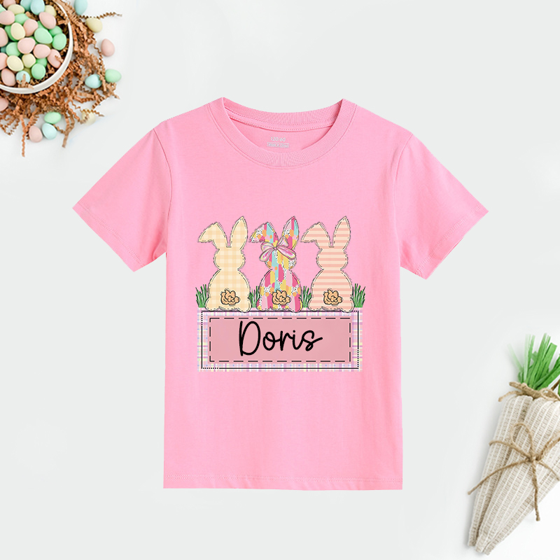 Personalized Kids Bunny Summer T-Shirt| Cloth1420