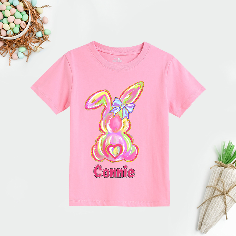 Personalized Kids Bunny Summer T-Shirt| Cloth1411
