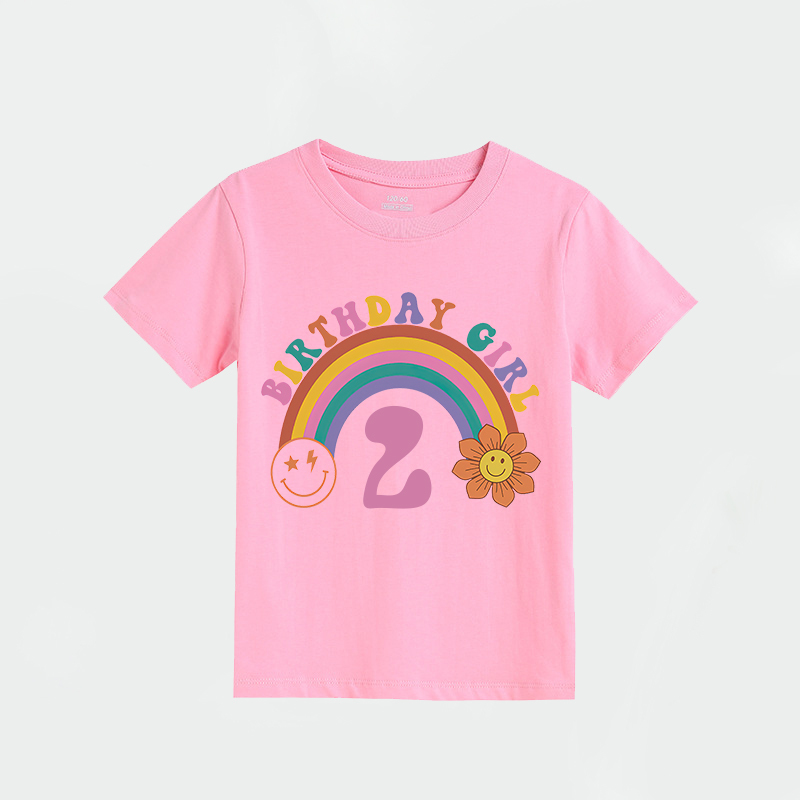 Personalized Girl Retro Rainbow Cozy T-Shirt| Cloth1436