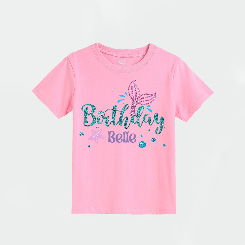 Personalized Girl Mermaid Birthday T-Shirt| Cloth1470