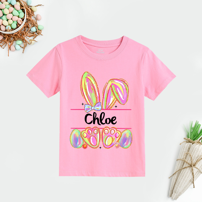 Personalized Kids Bunny Summer T-Shirt| Cloth1413