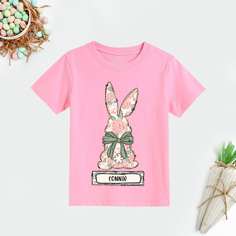 Personalized Kids Bunny Summer T-Shirt| Cloth1417